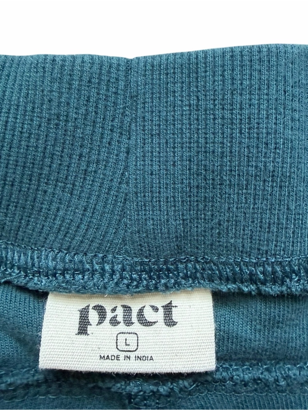 PACT Women’s Pure Velour Relaxed Sweatpant Size Large Teal High Rise Jogger - Picture 2 of 7